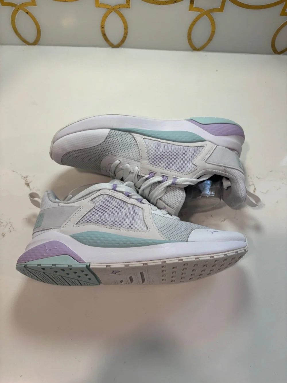 Puma Anzarun Running Shoes Women's 8.5 White Glow Light Lavender 374255-22